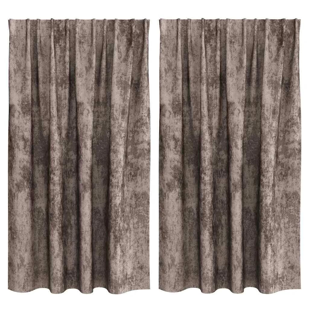 Velvete zavese 2 kos Kapučino 140 x 140 cm Žamet - slika 2