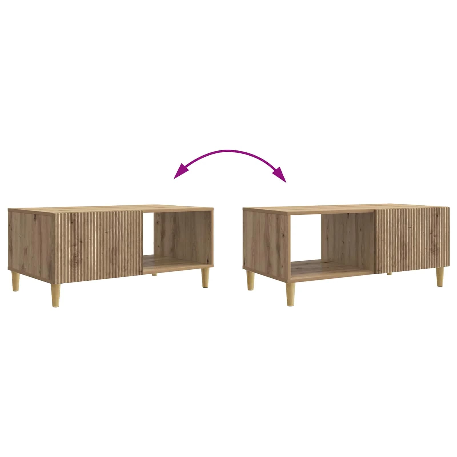 Klubska miza Artisan hrast 90 x 50 x 40 cm Inženirski les - slika 10