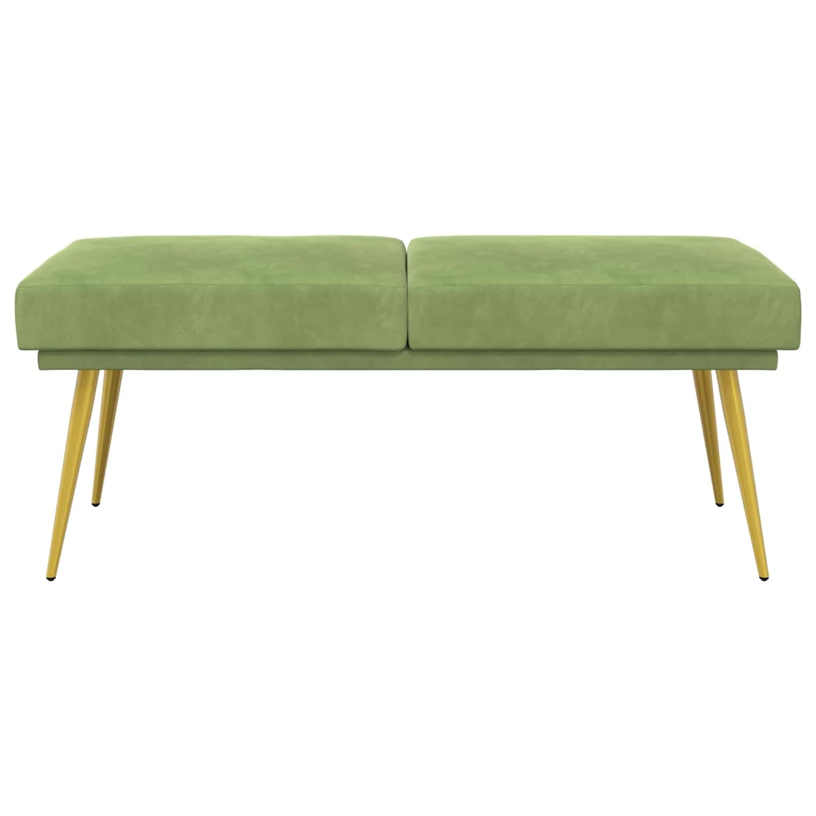 Dvojna klop Svetlo zelena 120 x 45 x 46 cm Žamet - slika 5