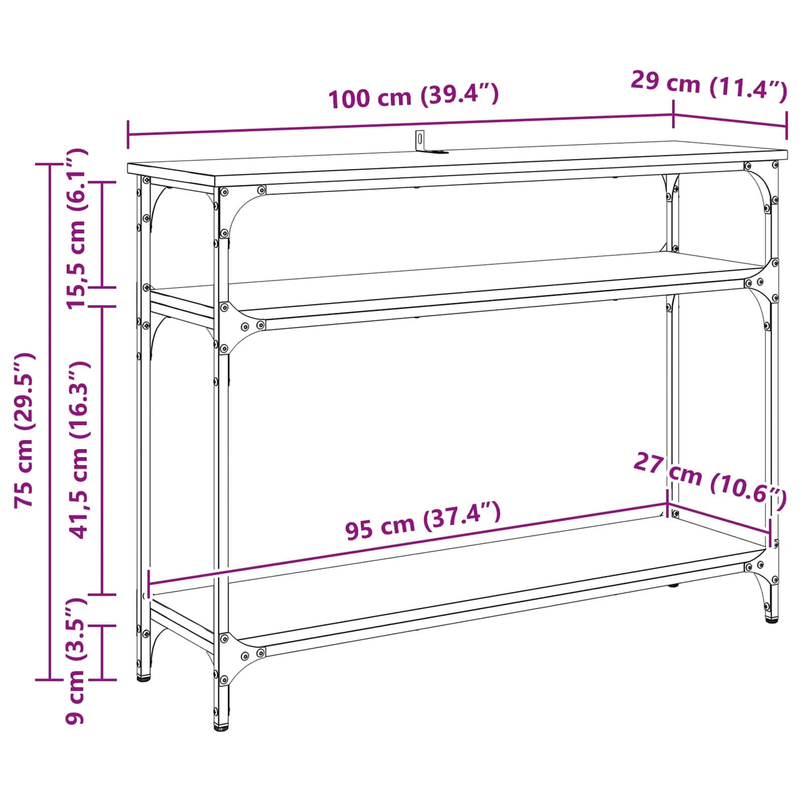 Konzolna miza Star les 100 x 29 x 75 cm Inženirski les - slika 11