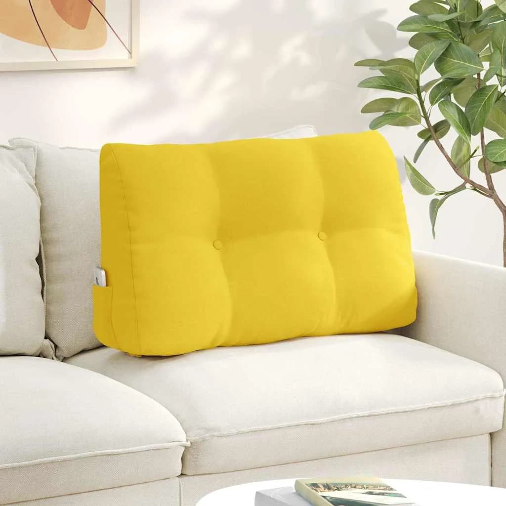 Poglavni vzglavnik Svetlo rumena 80 x 24 x 50 cm blago