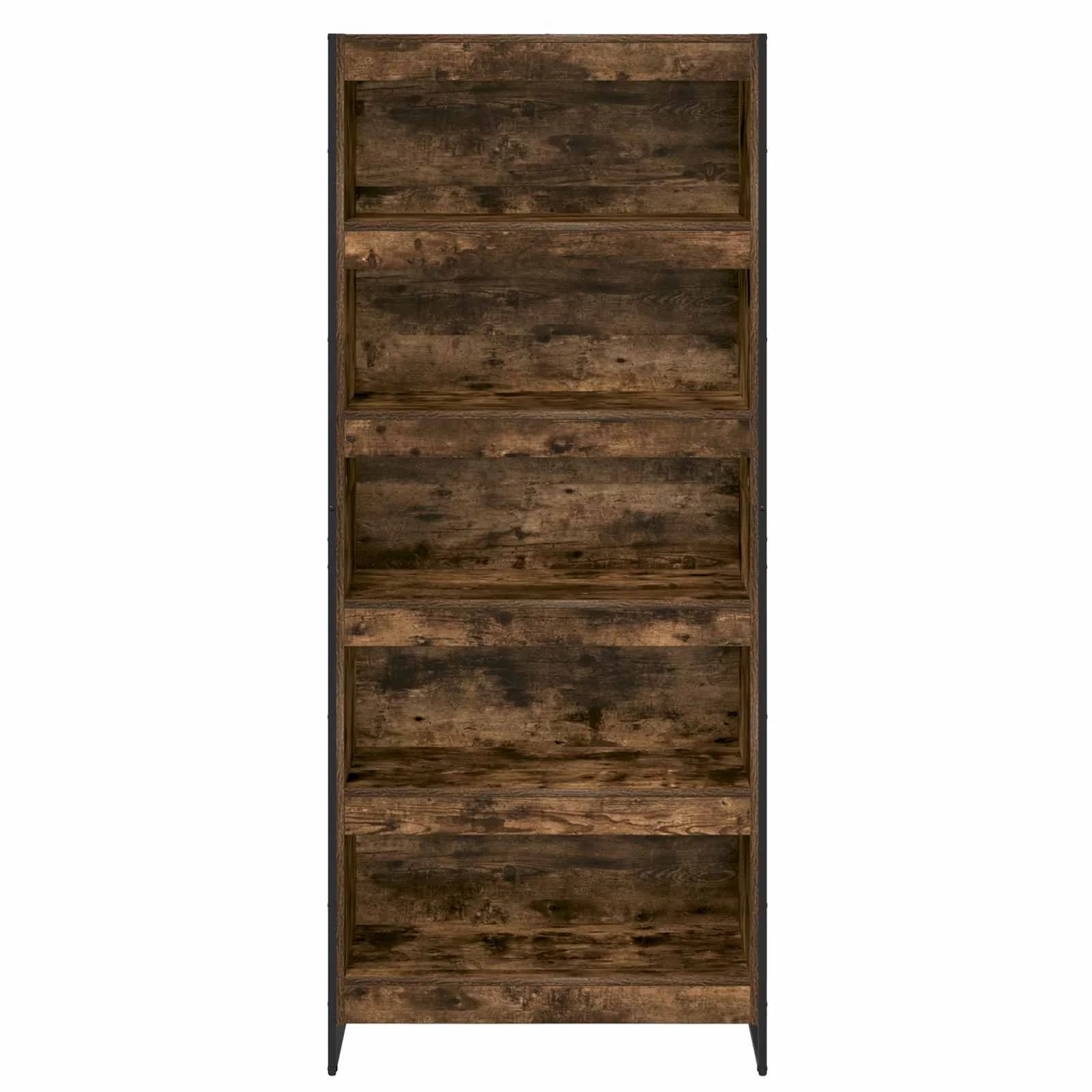 Knjigovni omar 80 x 30 x 189,5 cm Inženirski les Dimni hrast - slika 5