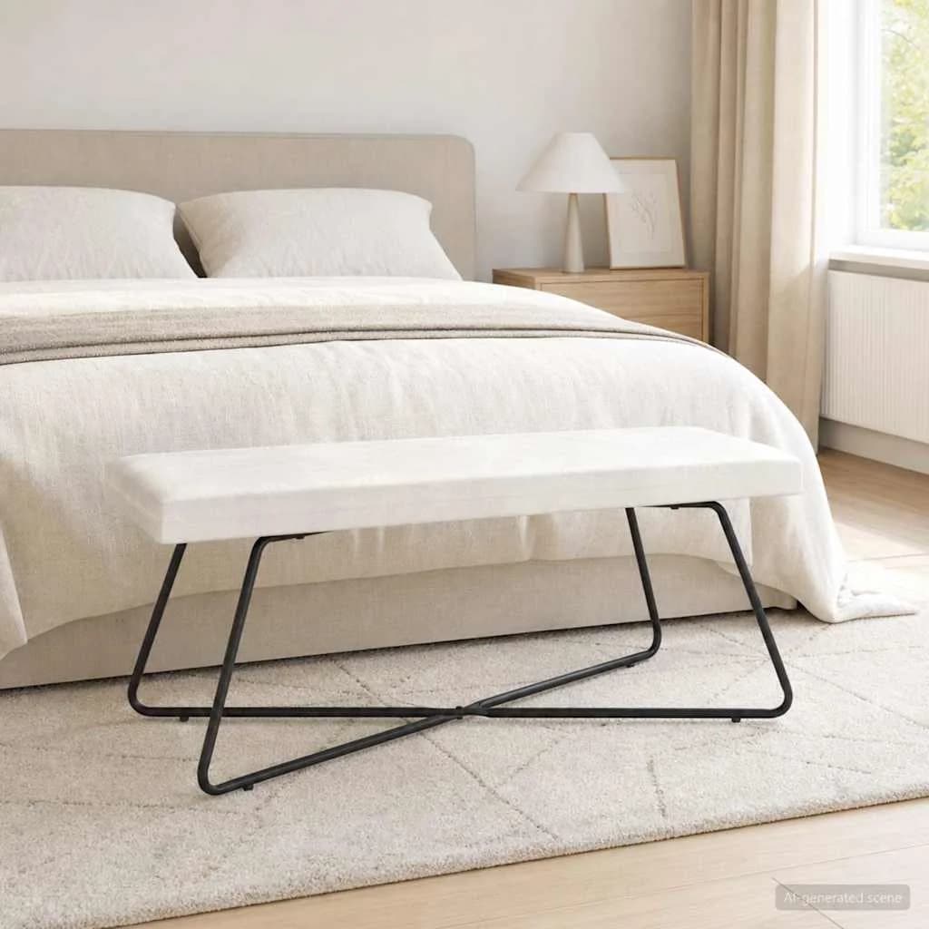 klop Krem 110 x 40 x 45 cm Žamet - slika 4