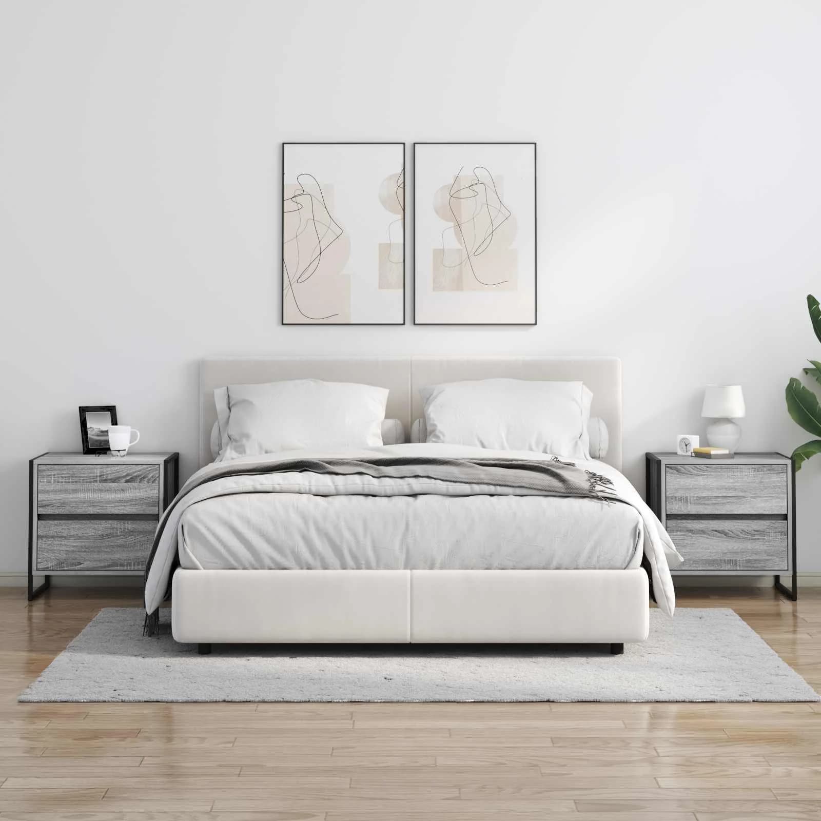 Nočna omarica 2 kos Siva Sonoma 50 x 39.5 x 50 cm - slika 4