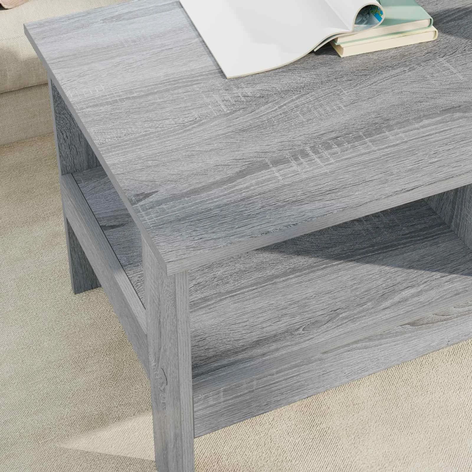 Klubska miza Siva Sonoma 90 x 50 x 45 cm Inženirski les - slika 4