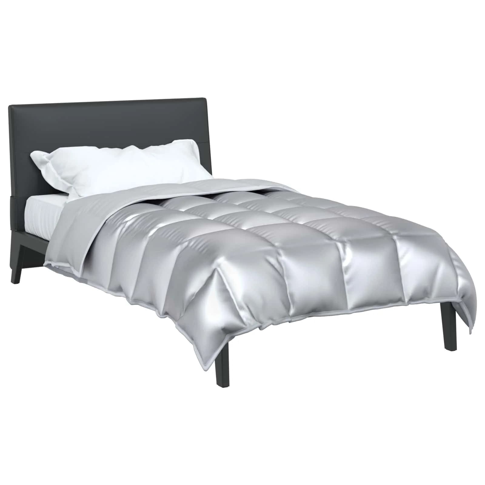 Zimska posteljnina srebrna 140 x 220 cm Satin in mikrovlakna - slika 3
