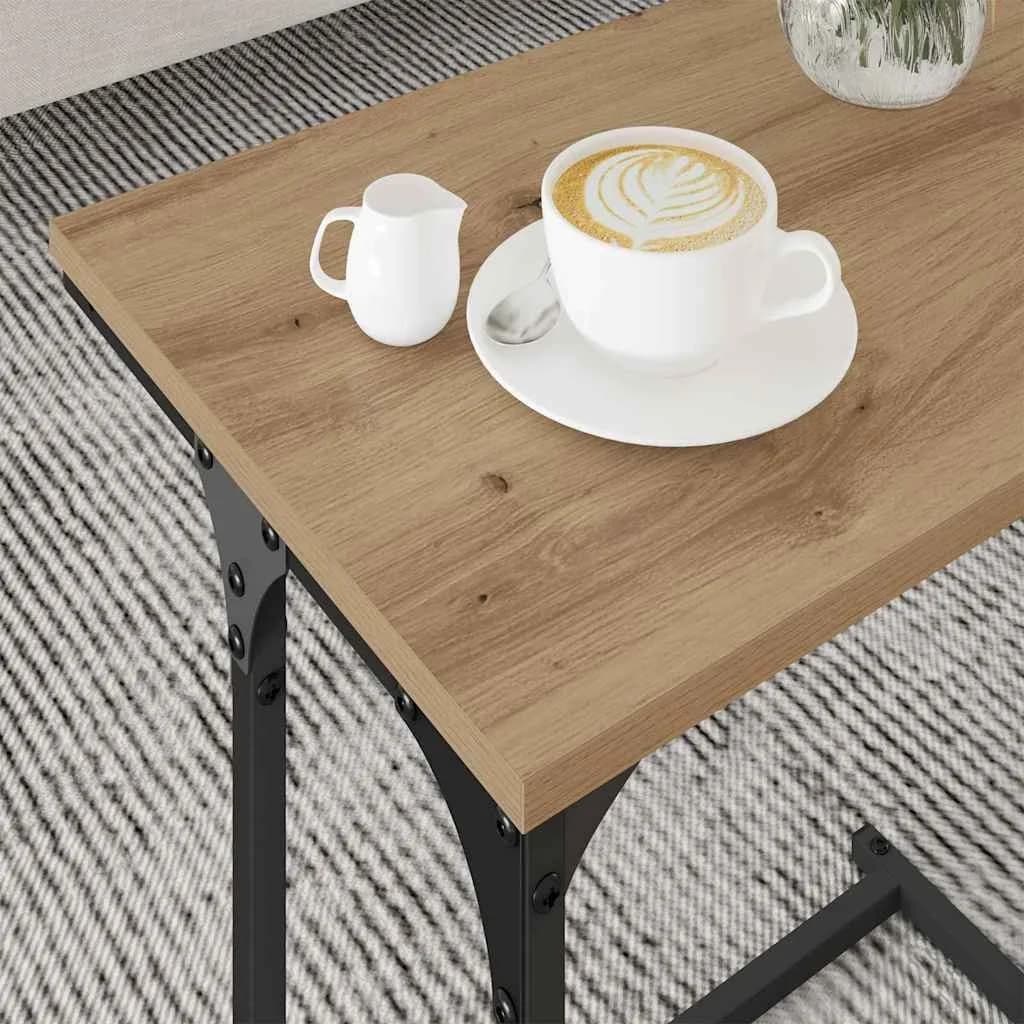 Gnezdeča Kavna Miza 3 kos artisan hrast 50,5 x 35 x 53 cm - slika 4