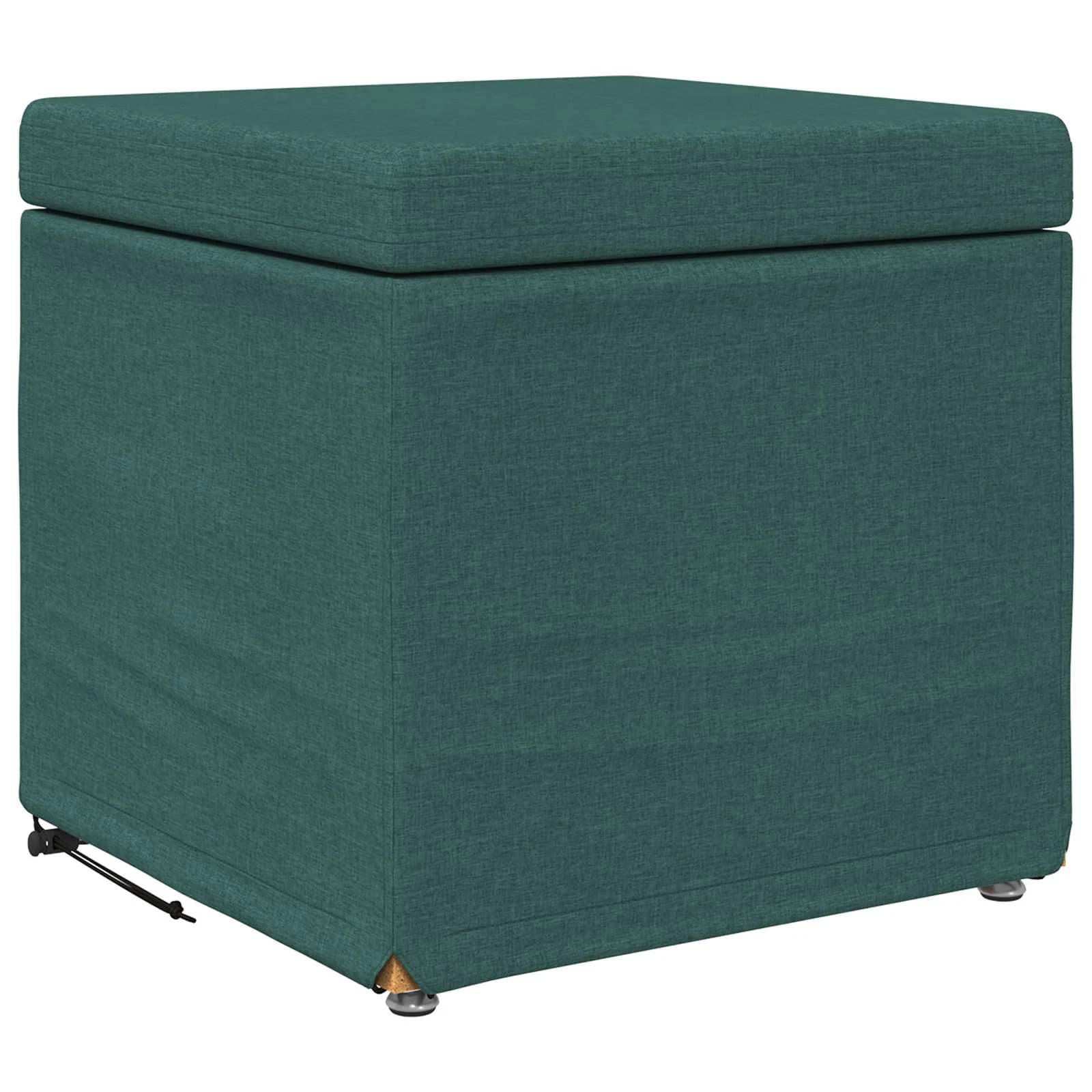 Stolica Temno zelena 41 x 41 x 40 cm Tkanina in obdelano les - slika 2