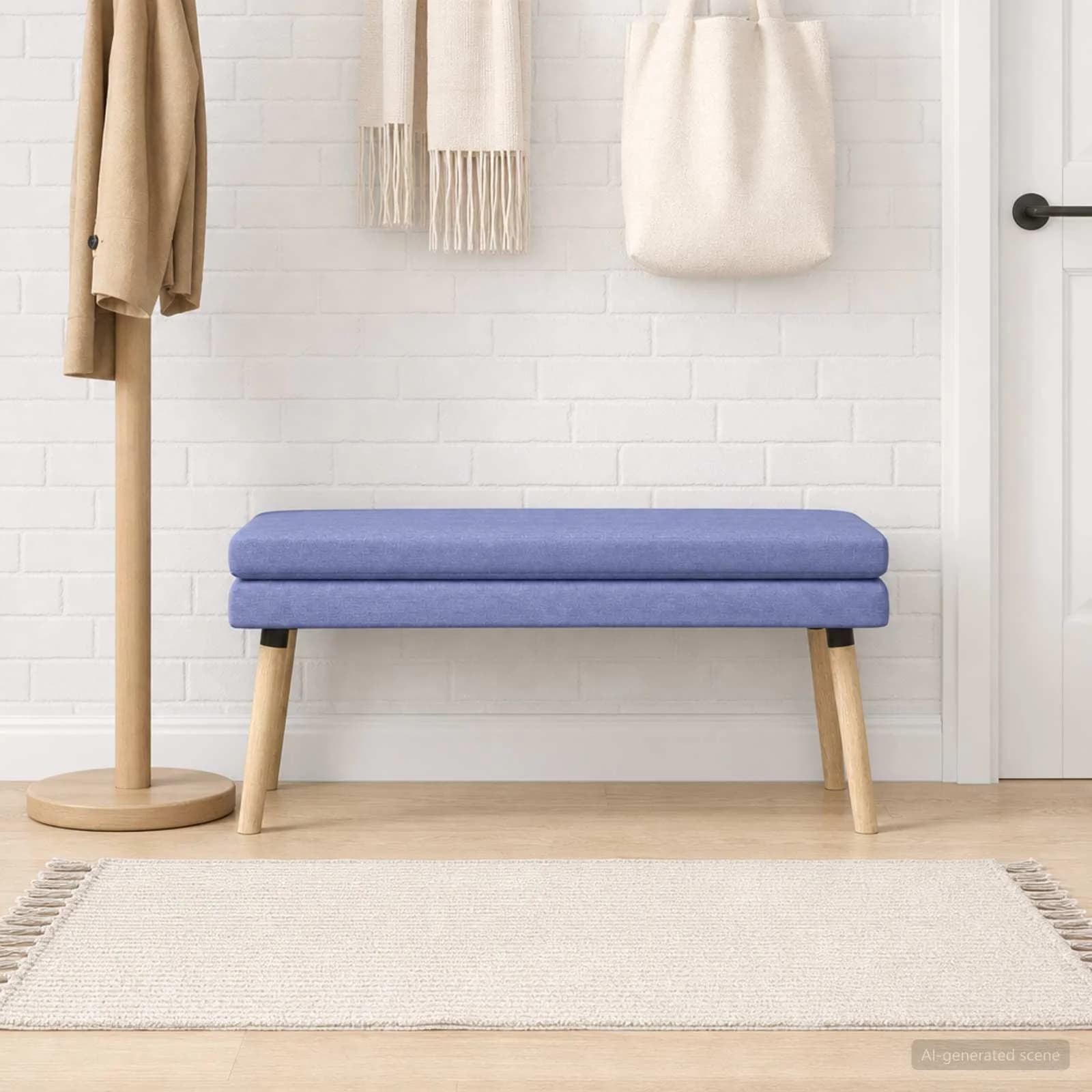 Dvojna klop Jeans modra 110 x 40 x 47 cm Blago - slika 4