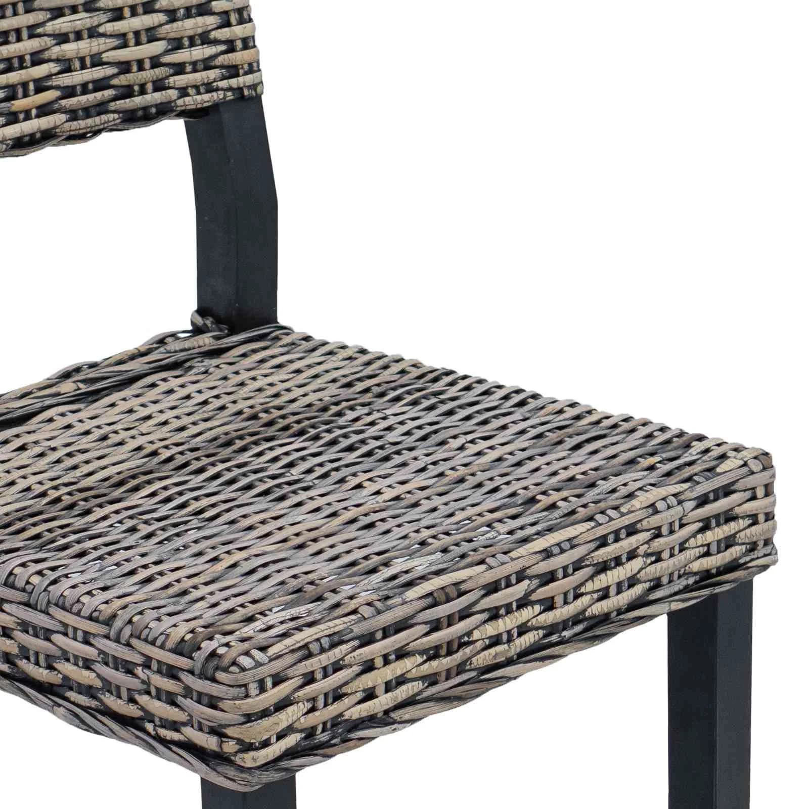 Jedilni stol 2 kos Kubu rattan Črna pranja 46 x 55 x 84 cm - slika 9