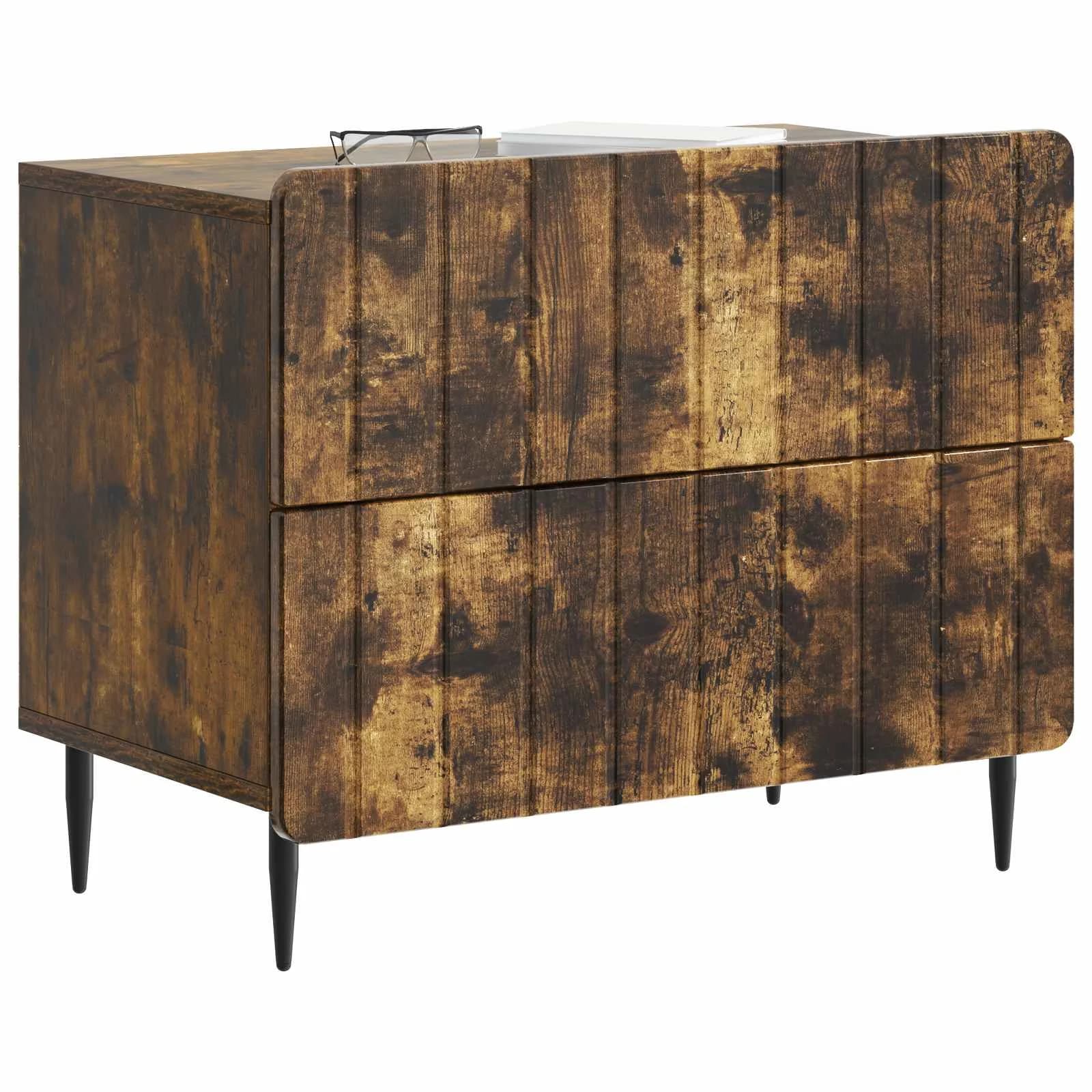 Nočna omarica Dimljen hrast 62 x 34,5 x 49,5 cm Inženirski les - slika 3