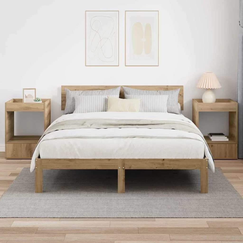 Stranska miza 2 kos Umetni hrast 40 x 40 x 56 cm Inženirski les - slika 4