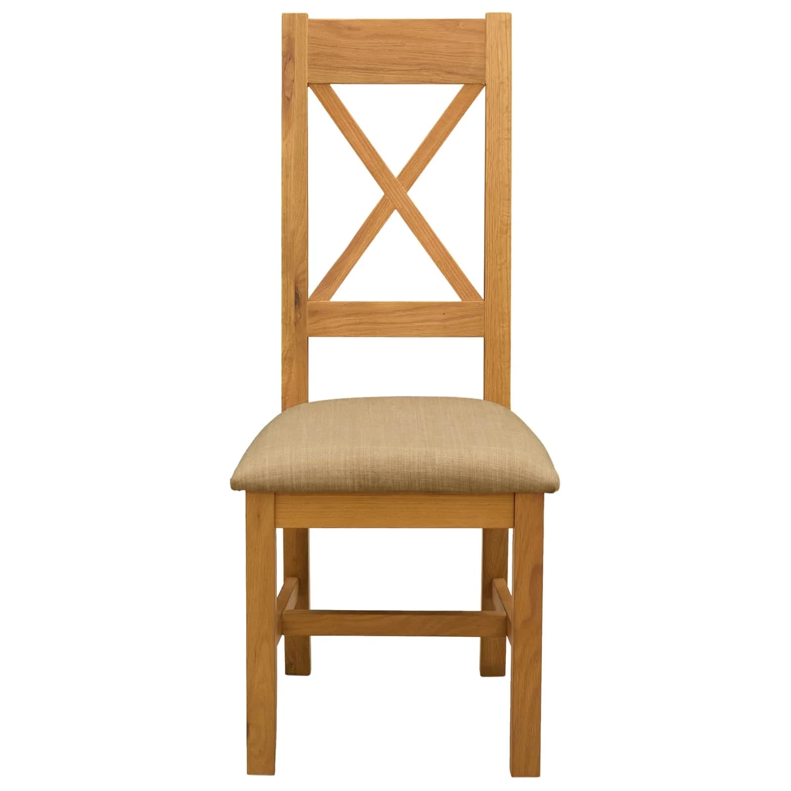 Jedilni stol 2 kos Masivno hrastovo les Bež 45 x 54 x 105 cm - slika 3