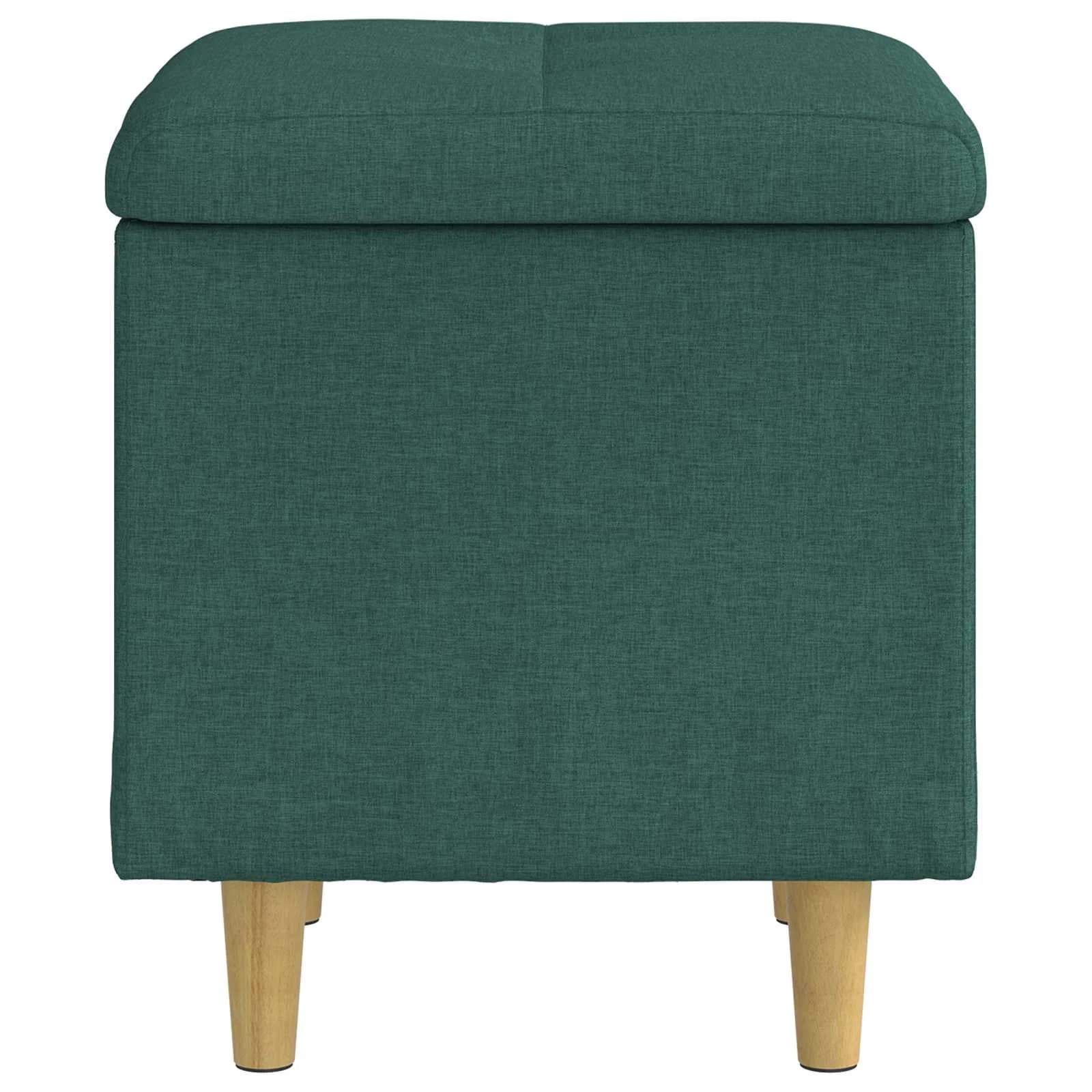 Shranjevalna tabureta Temno zelena 40 x 40 x 45 cm blago - slika 5