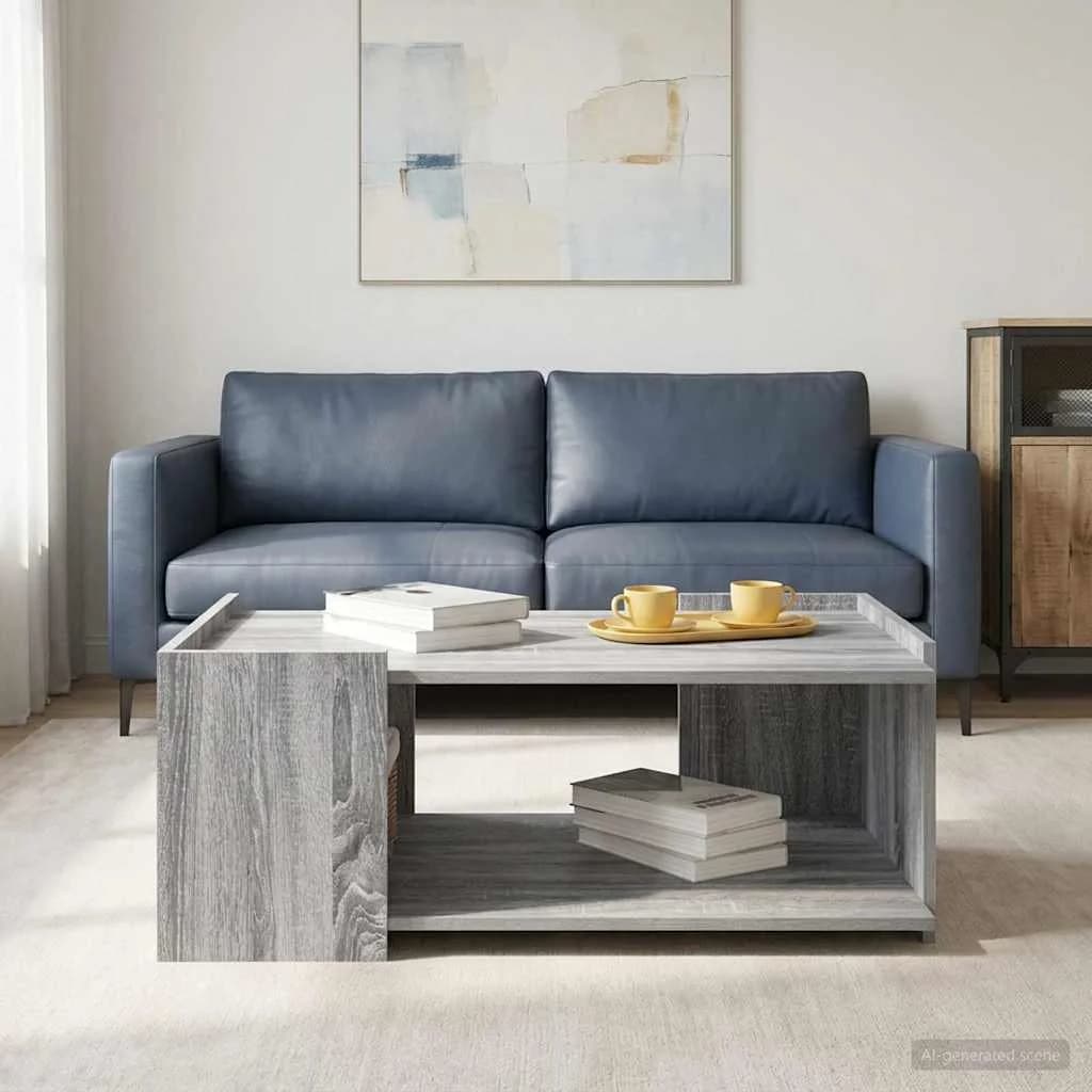 Klubska miza Siva Sonoma 90 x 50 x 33 cm Inženirski les - slika 4