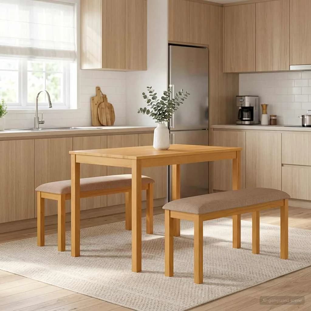 Jedilna klop 95 x 32 x 45 cm Masivno hrastovo les Siva