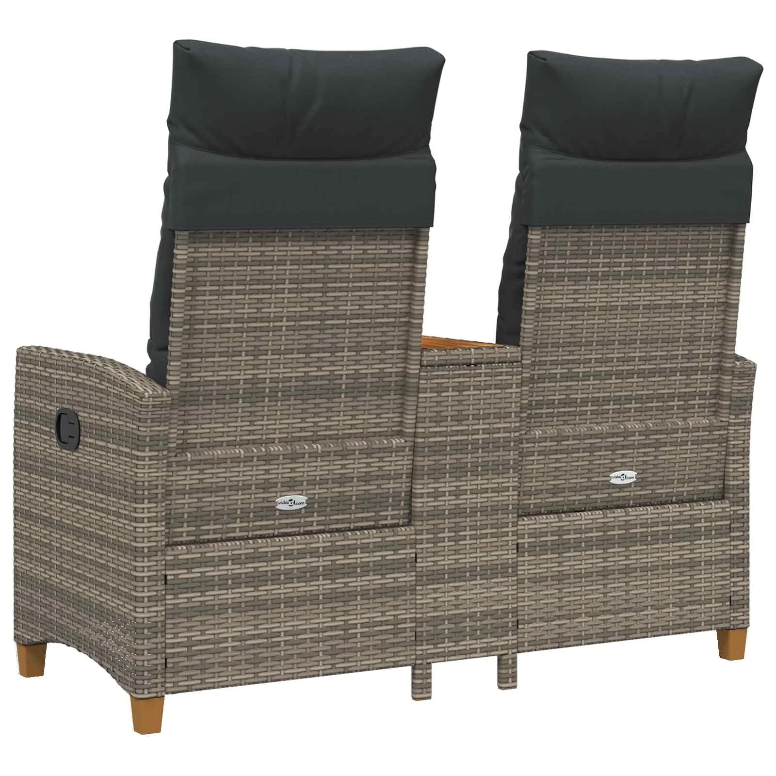 Zložljiva klop s tabelo Siva in temno siva 126 x 65 x 112 cm - slika 6