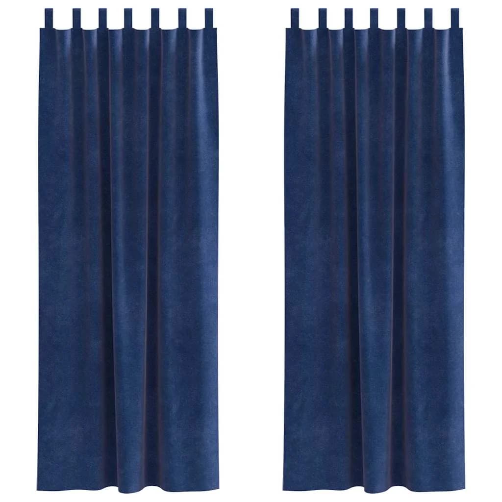 Zatemnitvene zavese 2 kos Temno modra 140 x 225 cm Žamet - slika 2