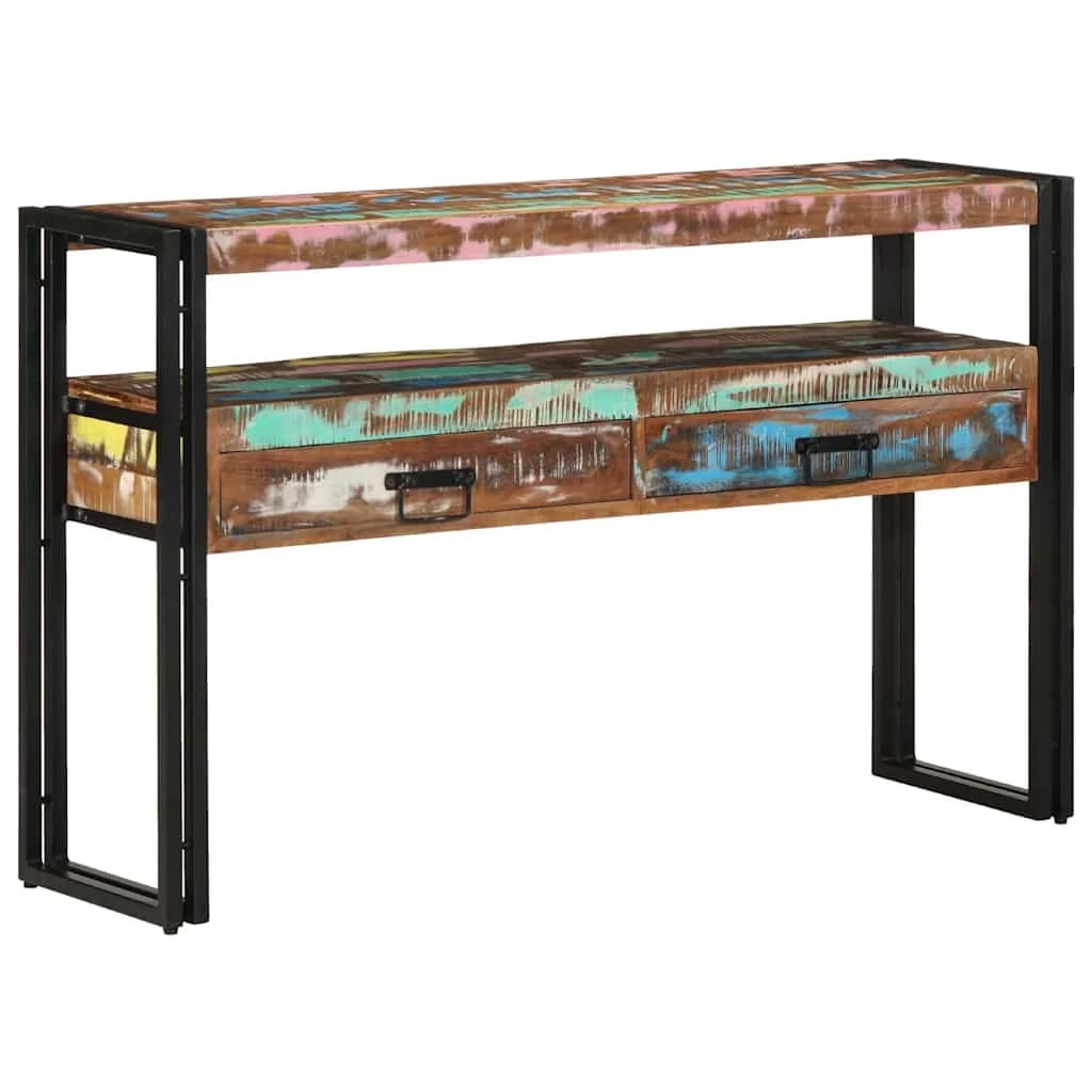 Konzolna miza večbarvno 120 x 33 x 75 cm Trdna obnovljena les - slika 4