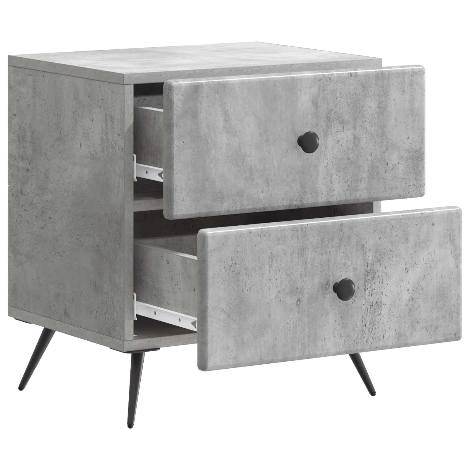 Nočna omarica 2 kos Betonsko siva 43 x 34,5 x 47,5 cm - slika 6