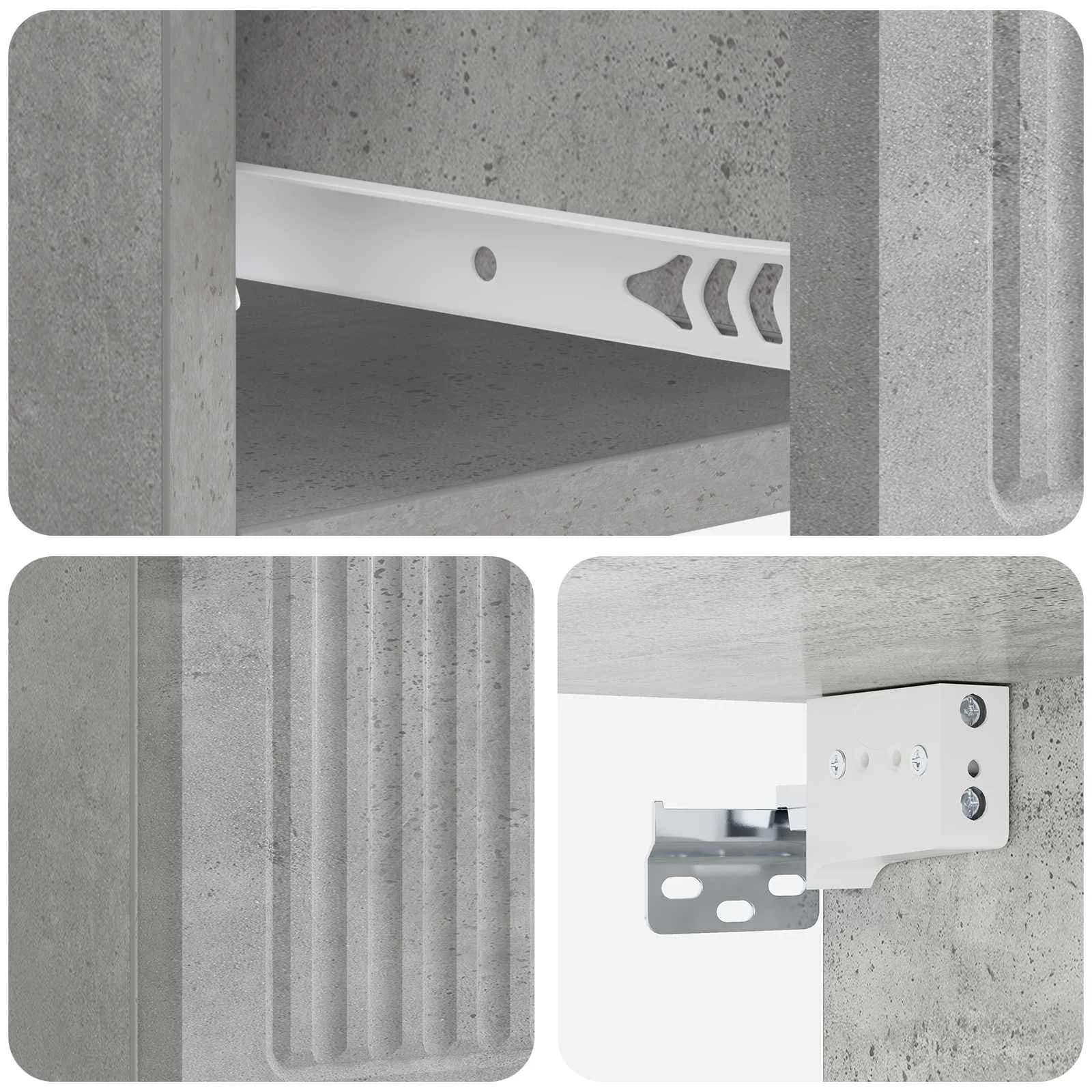Stenski nočni omarici Betonsko siva 33 x 34,5 x 20 cm - slika 8