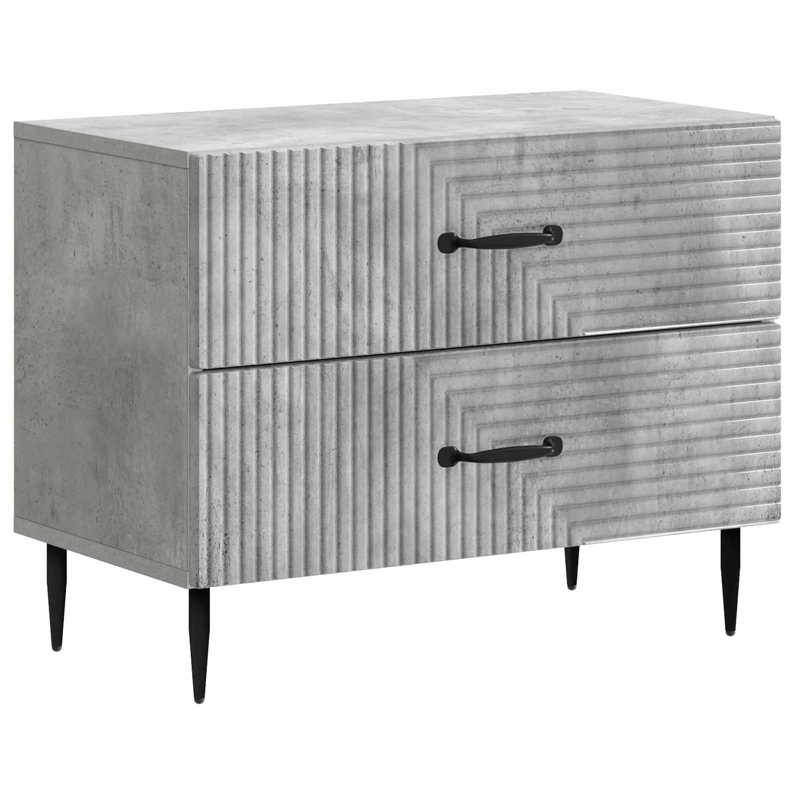 Nočna omarica Betonsko siva 62 x 34,5 x 47,5 cm Inženirski les - slika 2