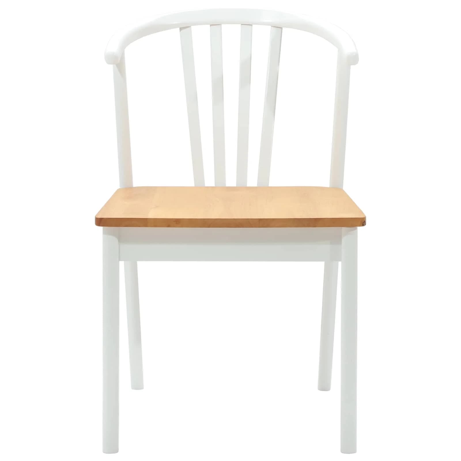 Jedilni stol 2 kos Trda guma bela in naravna 51 x 61 x 80,5 cm - slika 5
