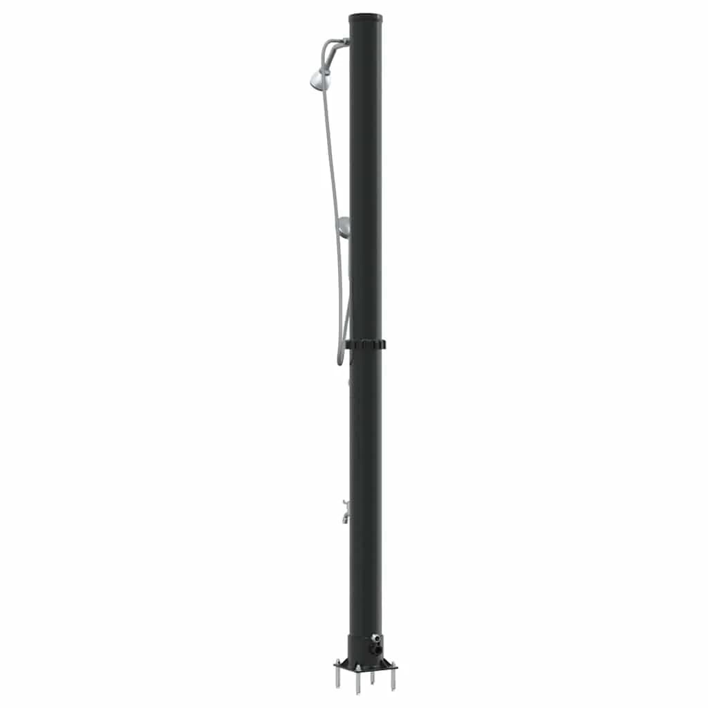 Zunanja sončna prha Črna 217 cm PVC in aluminij - slika 7