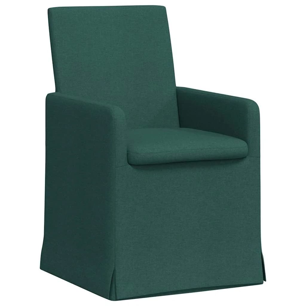 Jedilni stoli 2 kos blago Temno zelena 57 x 67 x 95 cm - slika 2