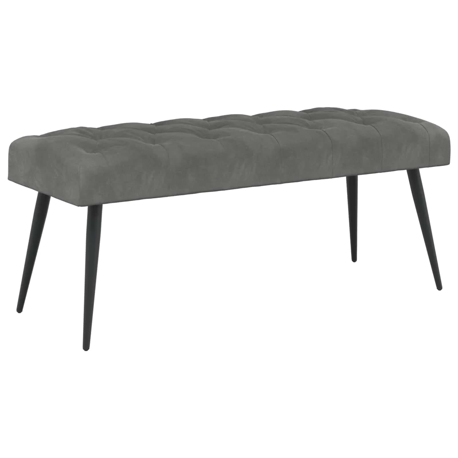 Klop s gumbnim oblazinjenjem Temno siva 110 x 40 x 46 cm Žamet - slika 2