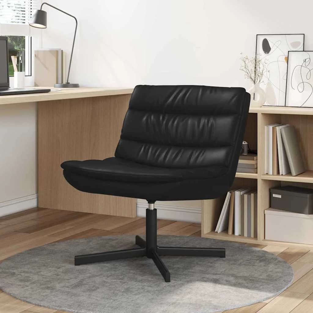 Vrtljiv stol Črna 63 x 75 x 76 cm Umetno usnje