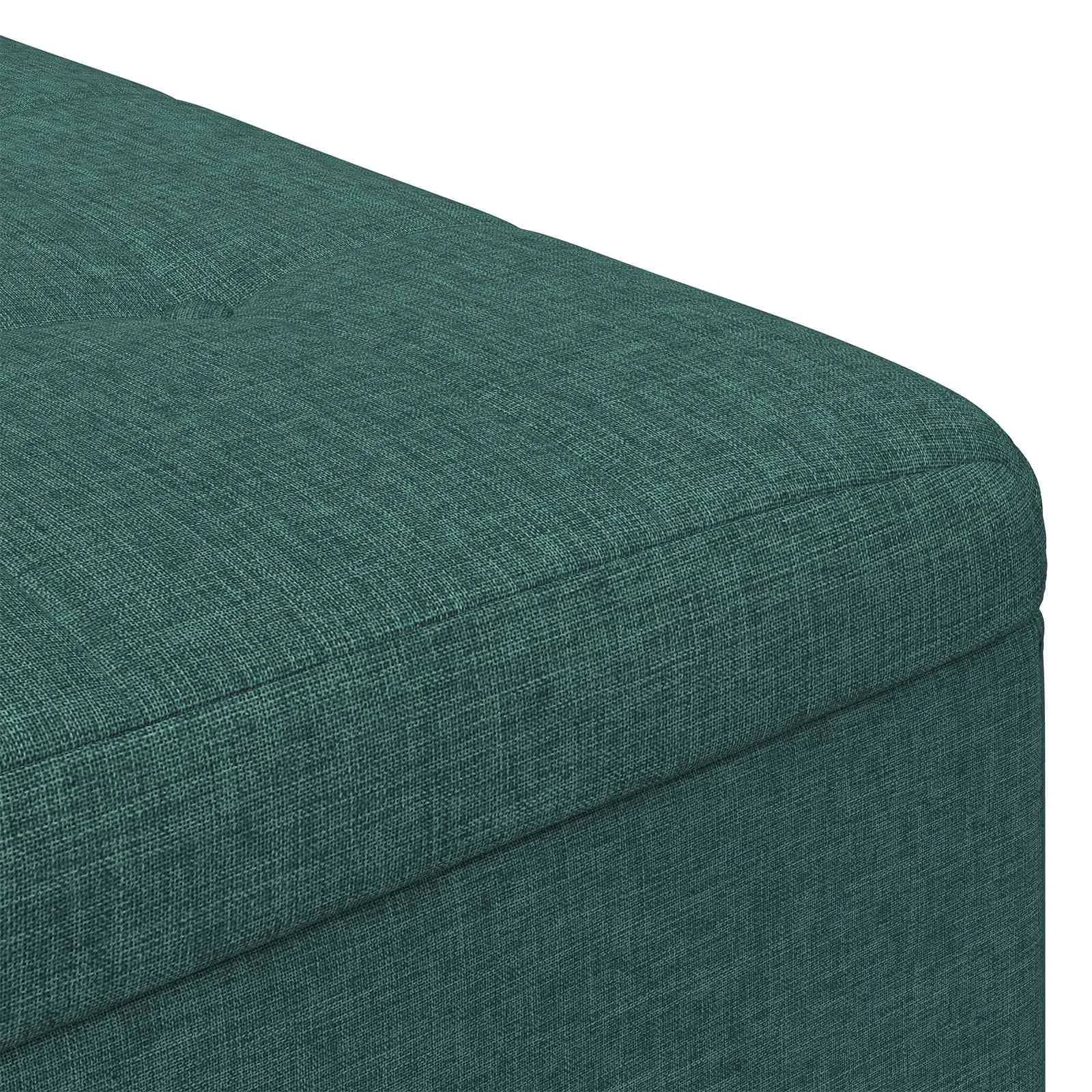 Shranjevalna tabureta Temno zelena 80 x 80 x 45 cm blago - slika 7