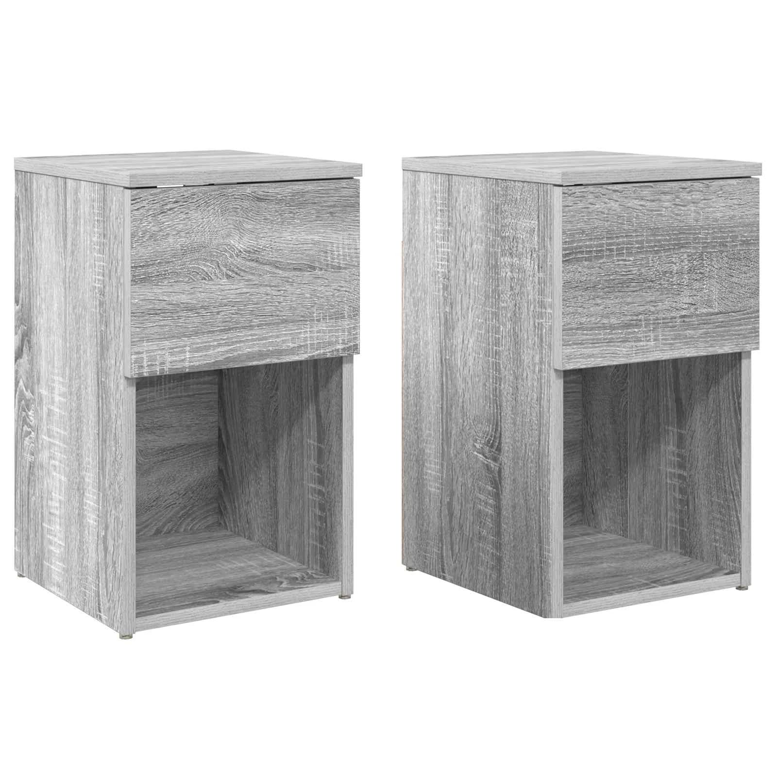 Posteljna omarica 2 kos Siva Sonoma 29 x 31,5 x 49 cm - slika 2