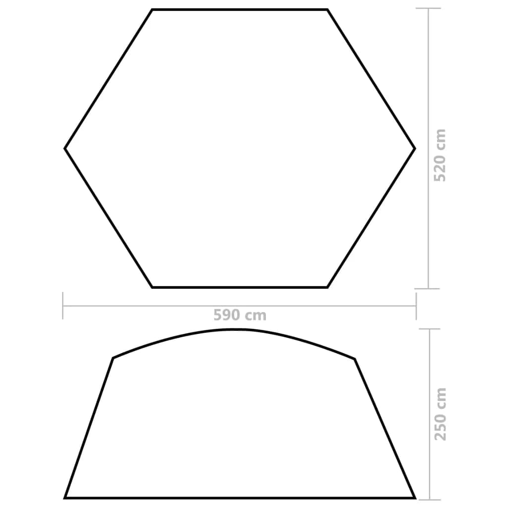 Šotor za bazen iz blaga 590x520x250 cm rumen - slika 8