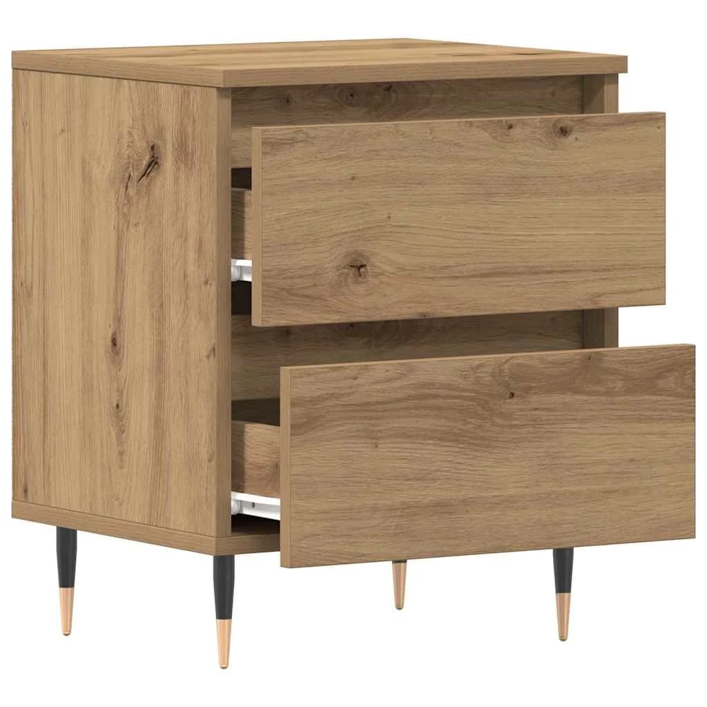 Nočna omarica 2 kos Umetni hrast 40 x 35 x 50 cm Inženirski les - slika 5