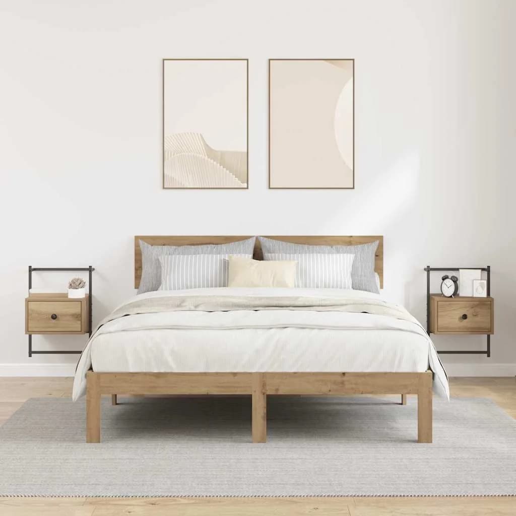 Nočna omarica 2 kos Umetni hrast 35 x 30 x 51 cm Inženirski les - slika 4