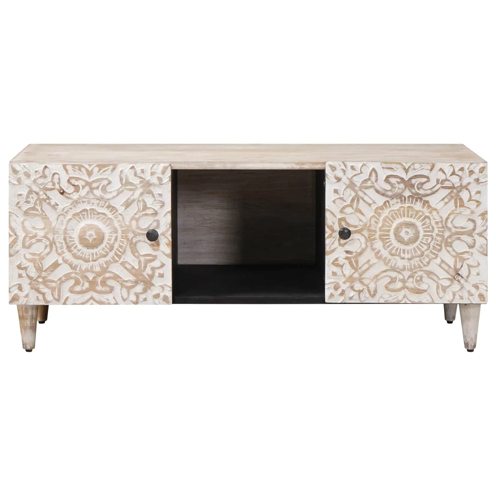 Klubska miza Bela 100 x 54 x 40 cm Masiven les manga - slika 3