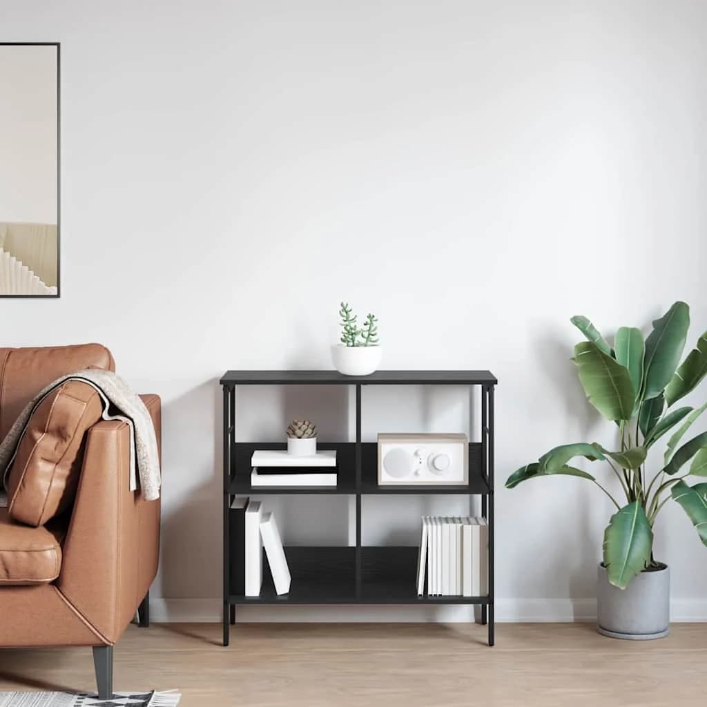 Knjižna polica 4 nivojev 82 x 32 x 79 cm Inženirski les - slika 4