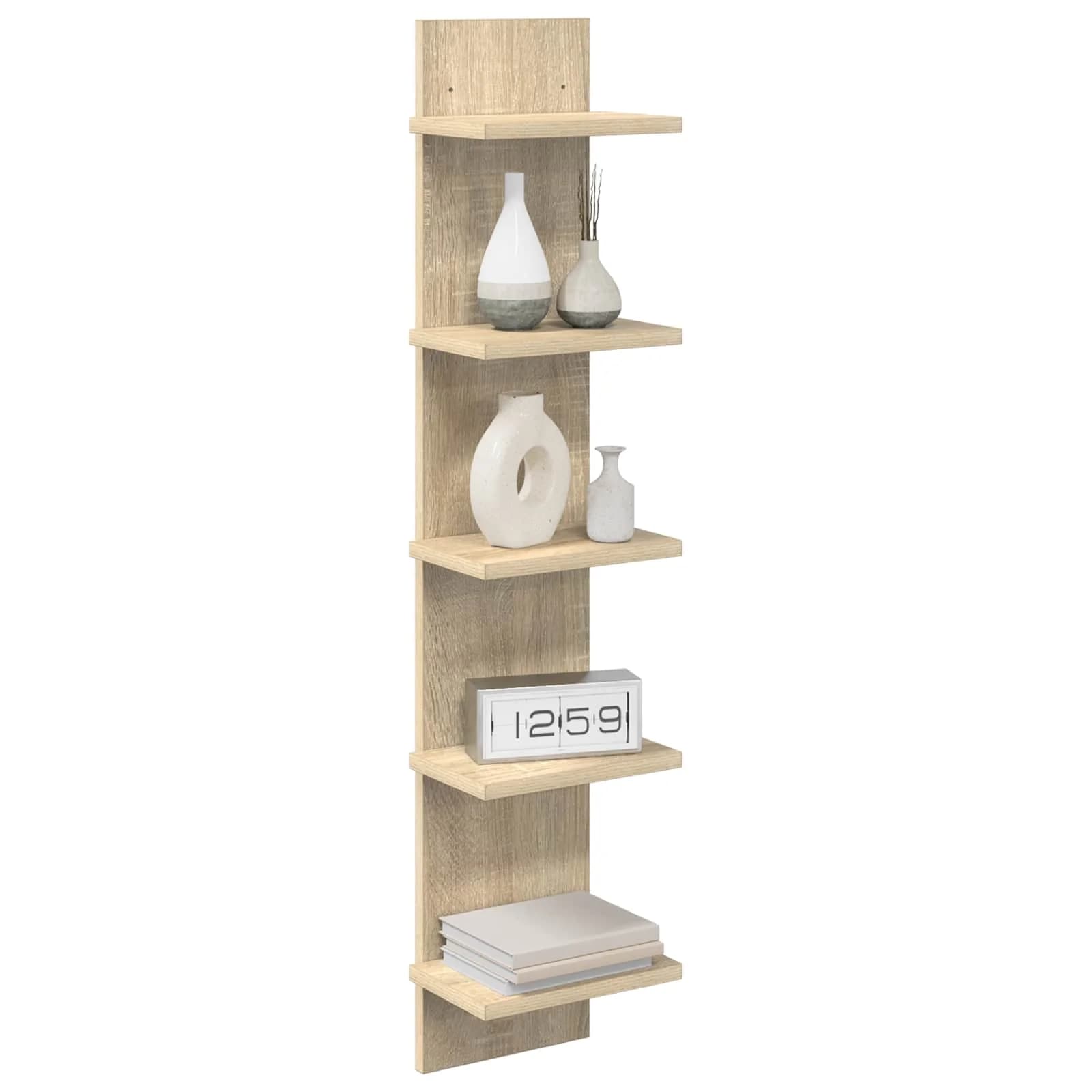 Stenska polica 2 kos Sonoma hrast 22 x 15 x 100 cm - slika 3