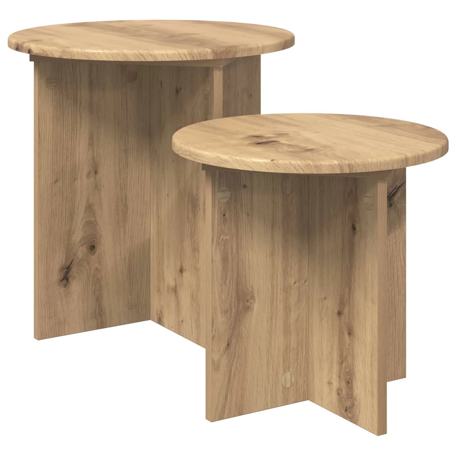 Komplet stranskih mizic 2 kos Artisan hrast Ø 45 x 45 cm - slika 2