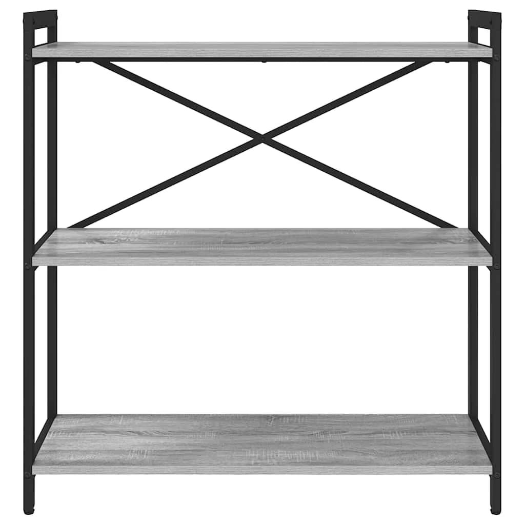 Knjižna polica 80 x 30 x 85 cm Inženirski les Siva sonoma - slika 5