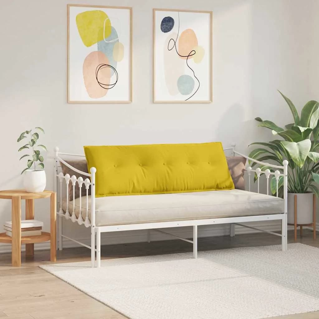 Poglavni vzglavnik Rumena 140 x 50 cm Žametna tkanina - slika 4