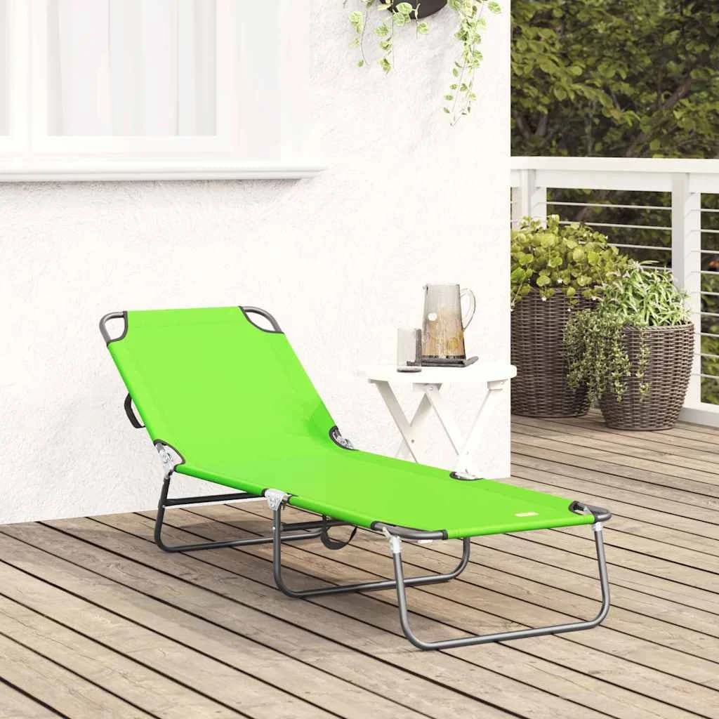 Zložljiv ležalnik Zelena 188 x 57 x 86,5 cm Poliester - slika 3