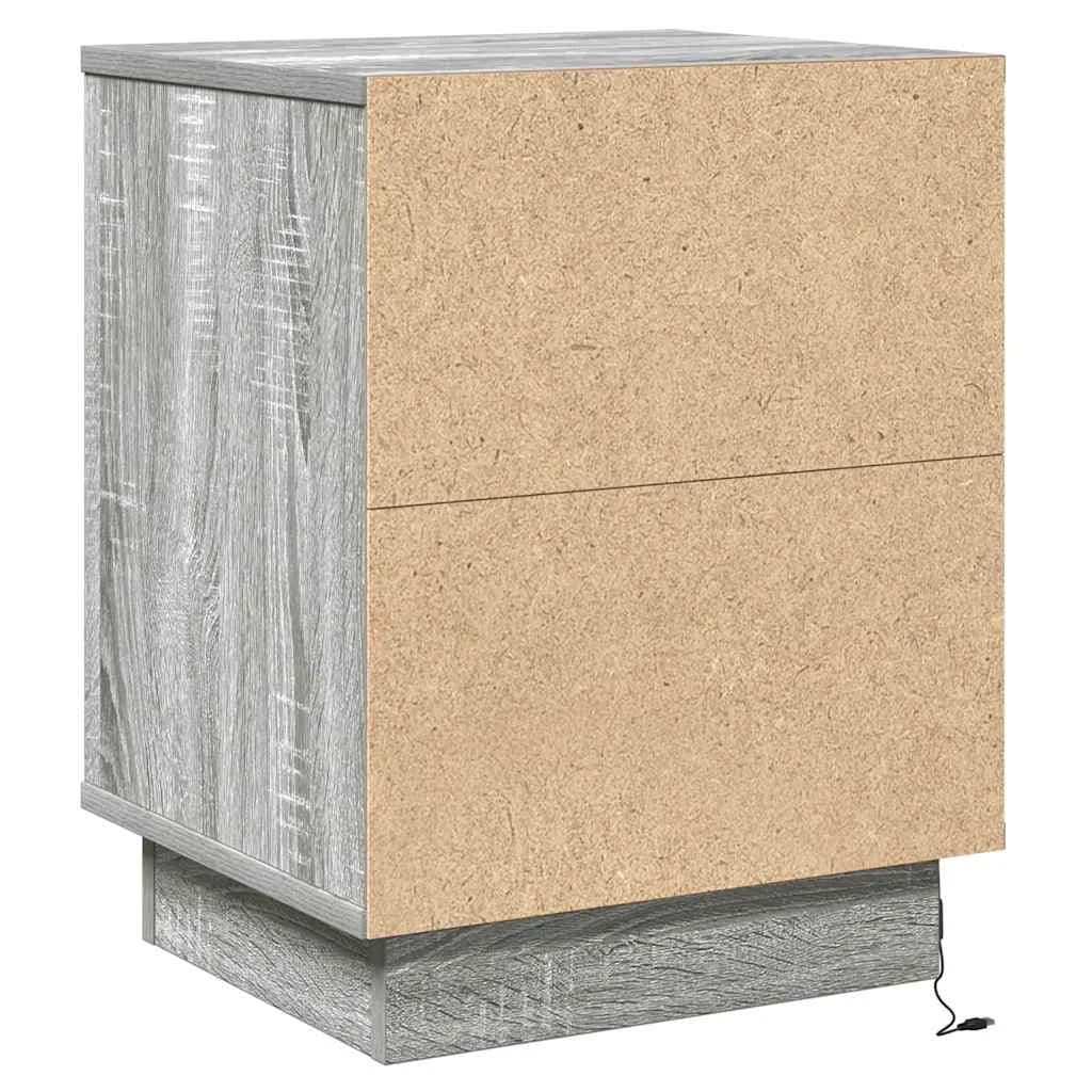 Nočna omarica 2 kos Siva 39 x 34,5 x 50 cm Inženirski les - slika 10