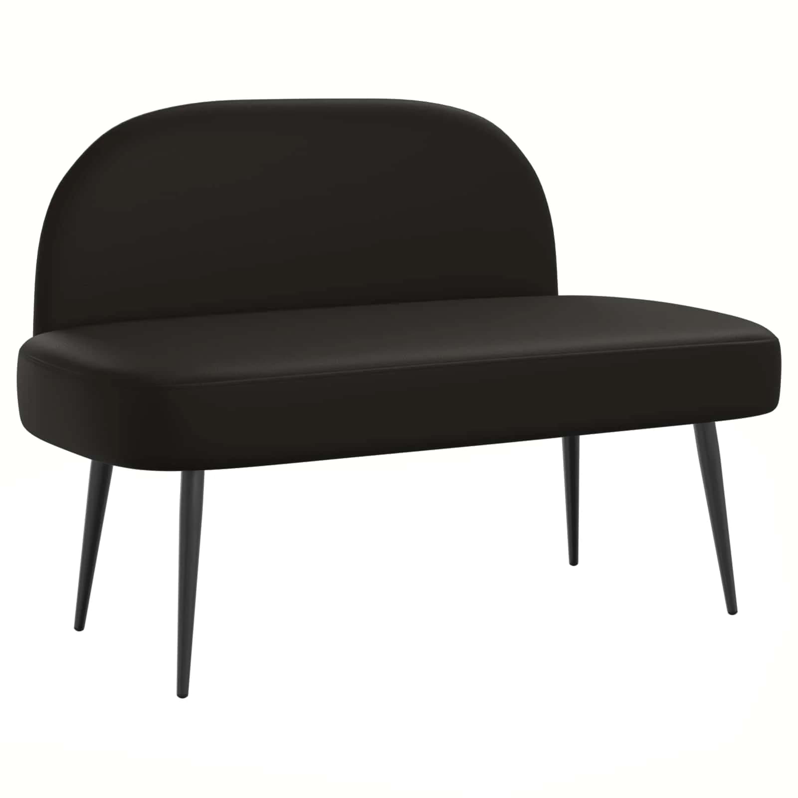 Oblazinjena klop z naslonom Črna 110 x 60 x 76 cm Umetno usnje - slika 2