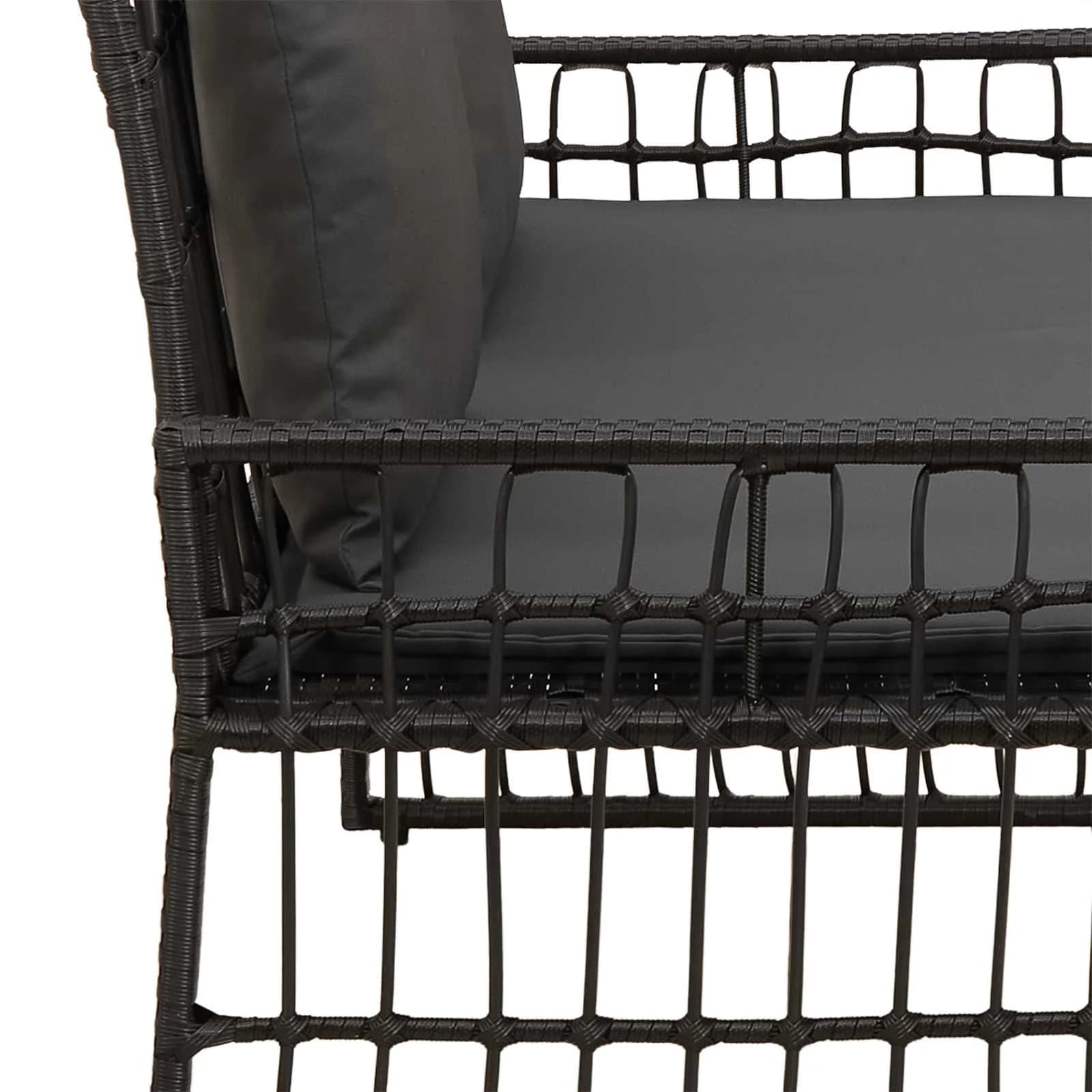 Zunanja klop Enobarvno Črna in Temno siva 116 x 55 x 82 cm - slika 10