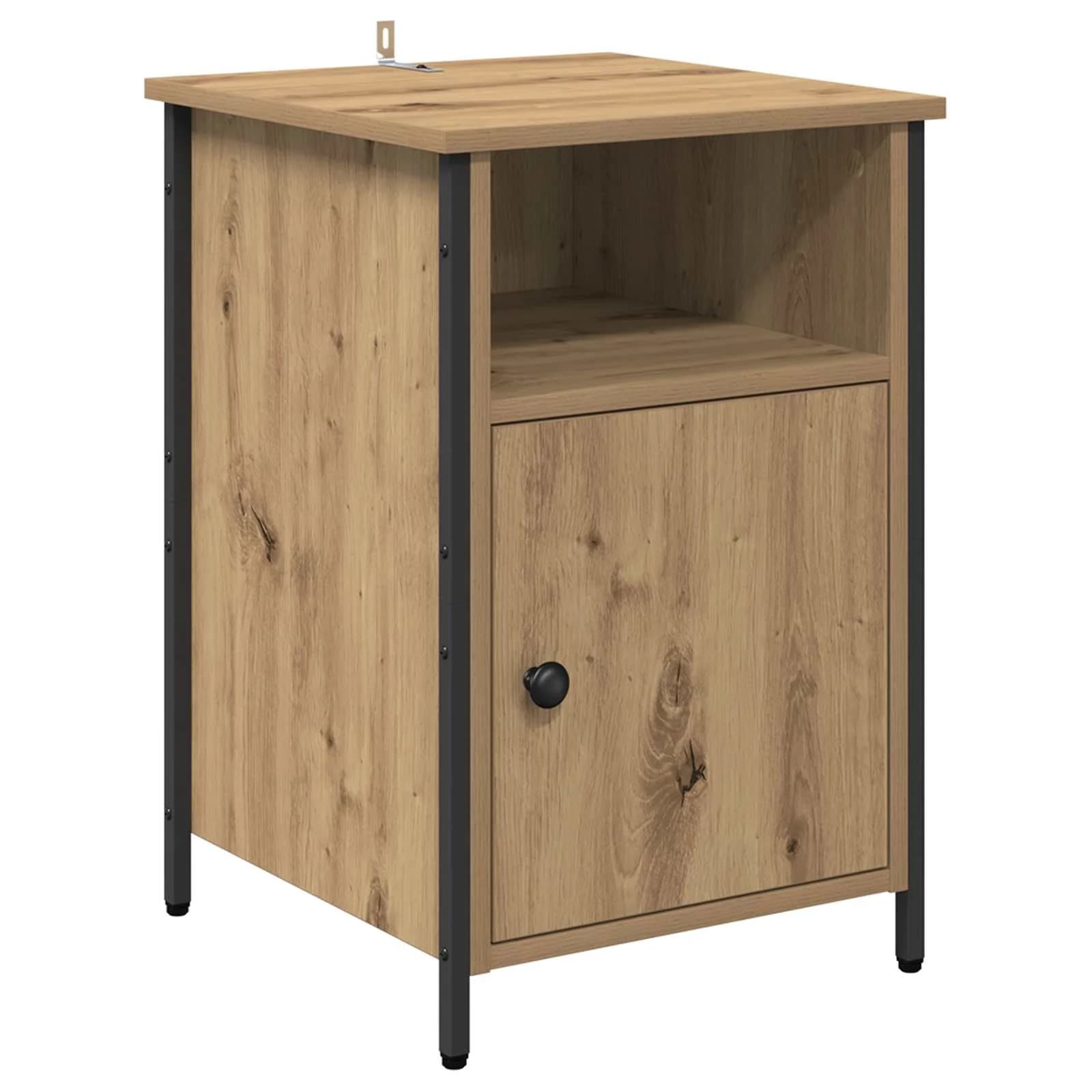 Nočna omarica 2 kos Umetni hrast 40 x 42 x 60 cm Inženirski les - slika 6
