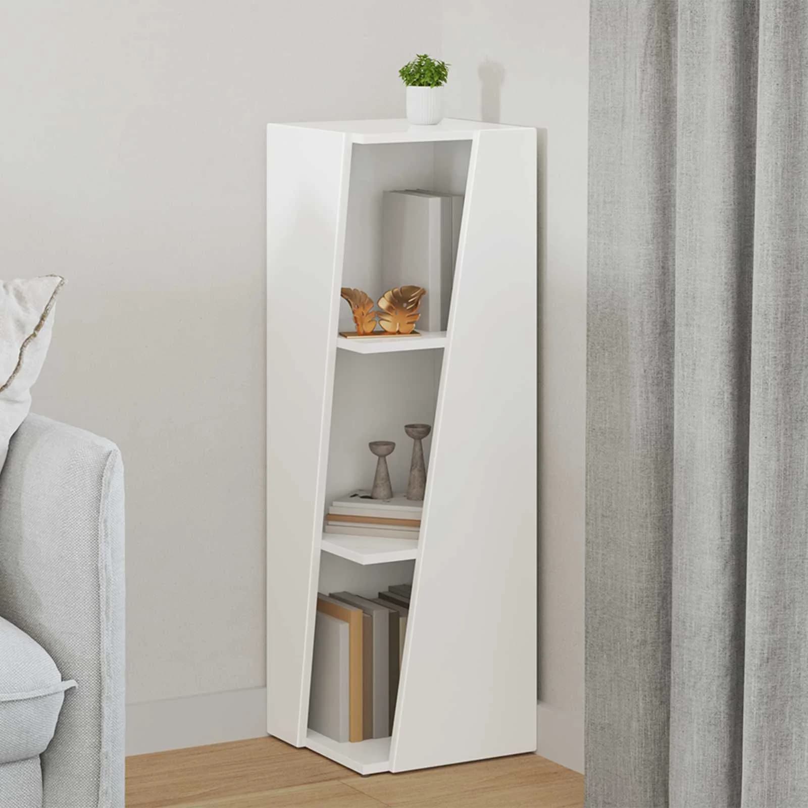 Stranski polic 33 x 32 x 100,5 cm Inženirski les Bela