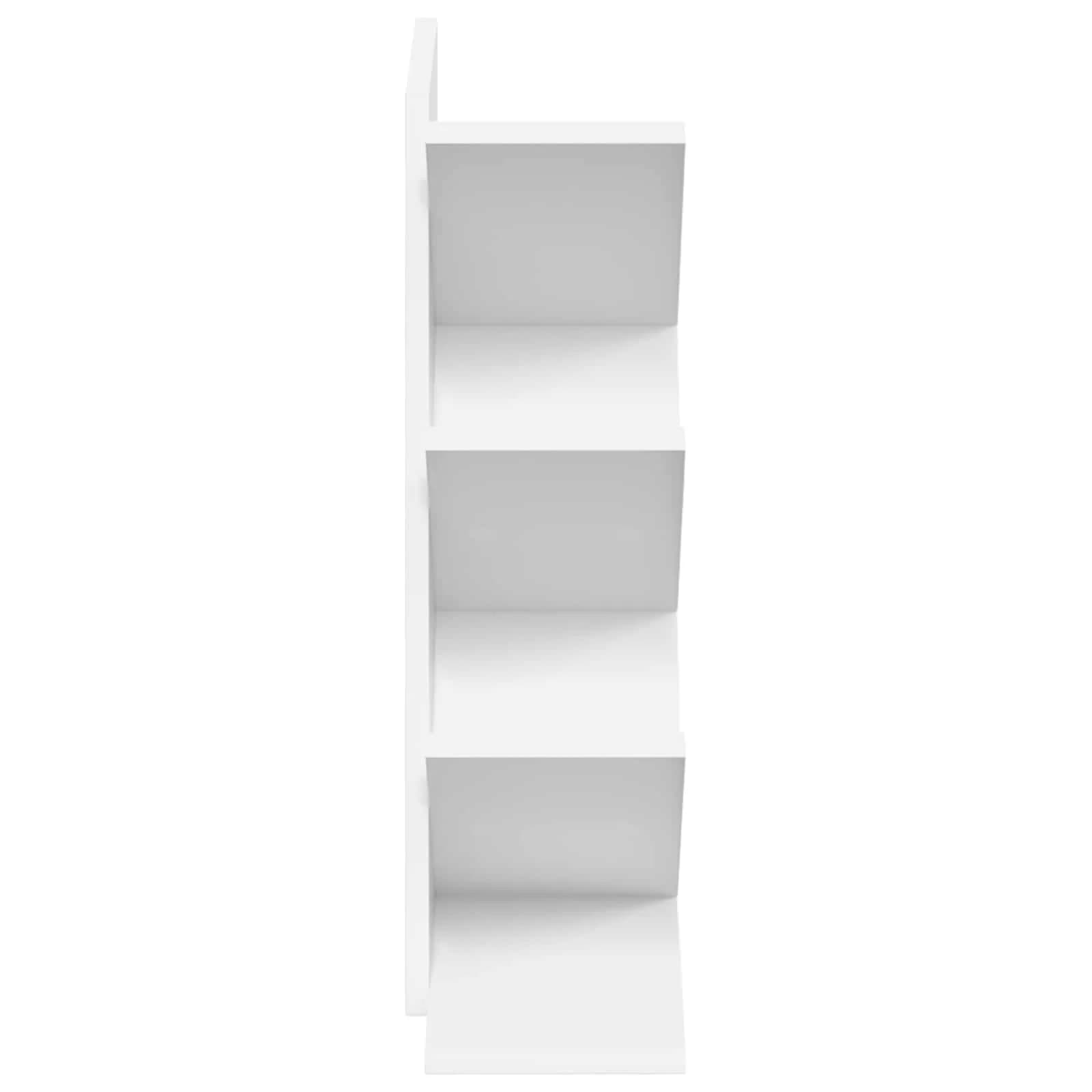 Lesena polica za knjige 4-tierska 30 x 18 x 60 cm Bela - slika 5