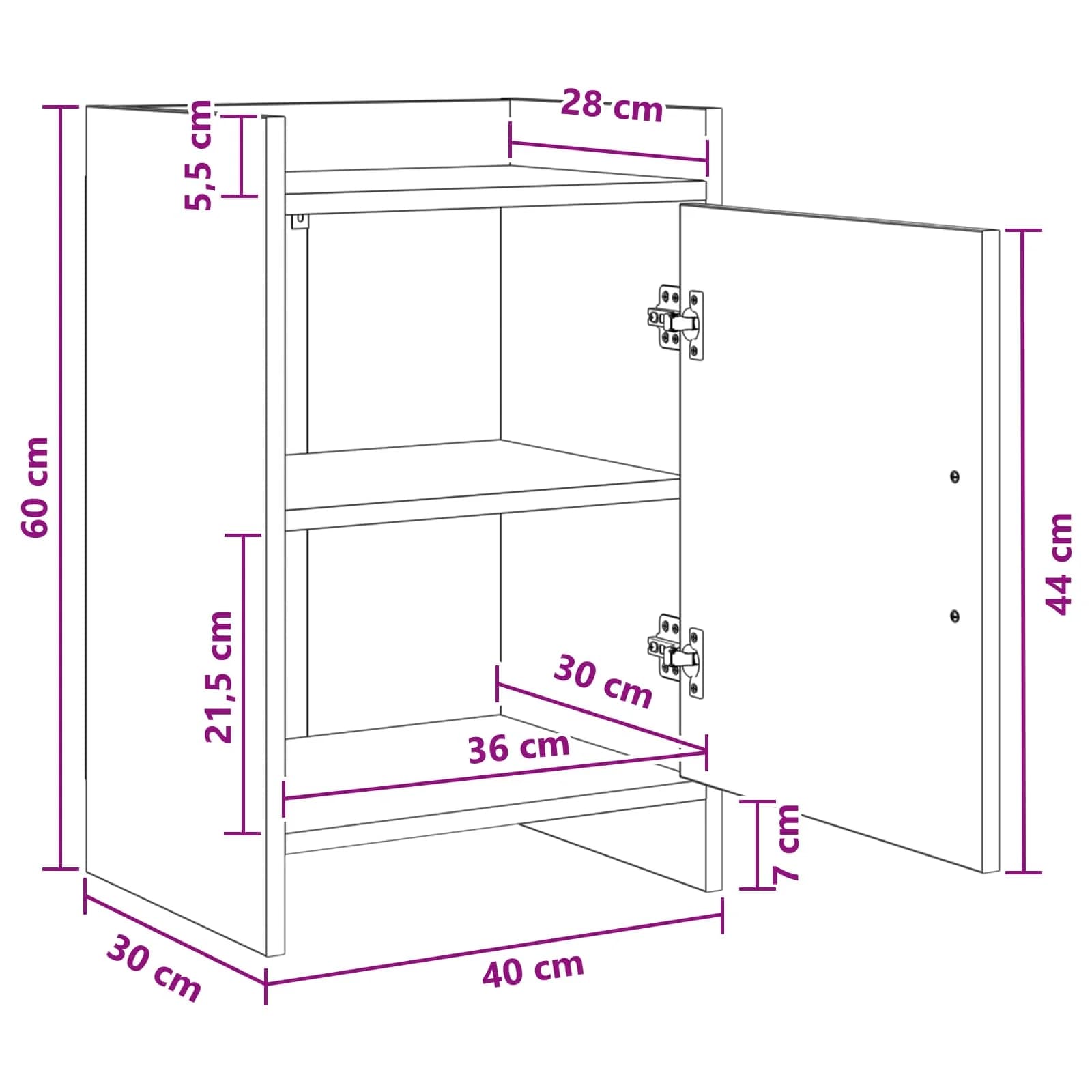 Posteljne mize 2 kos Siva Sonoma 40 x 30 x 60 cm Inženirski les - slika 8